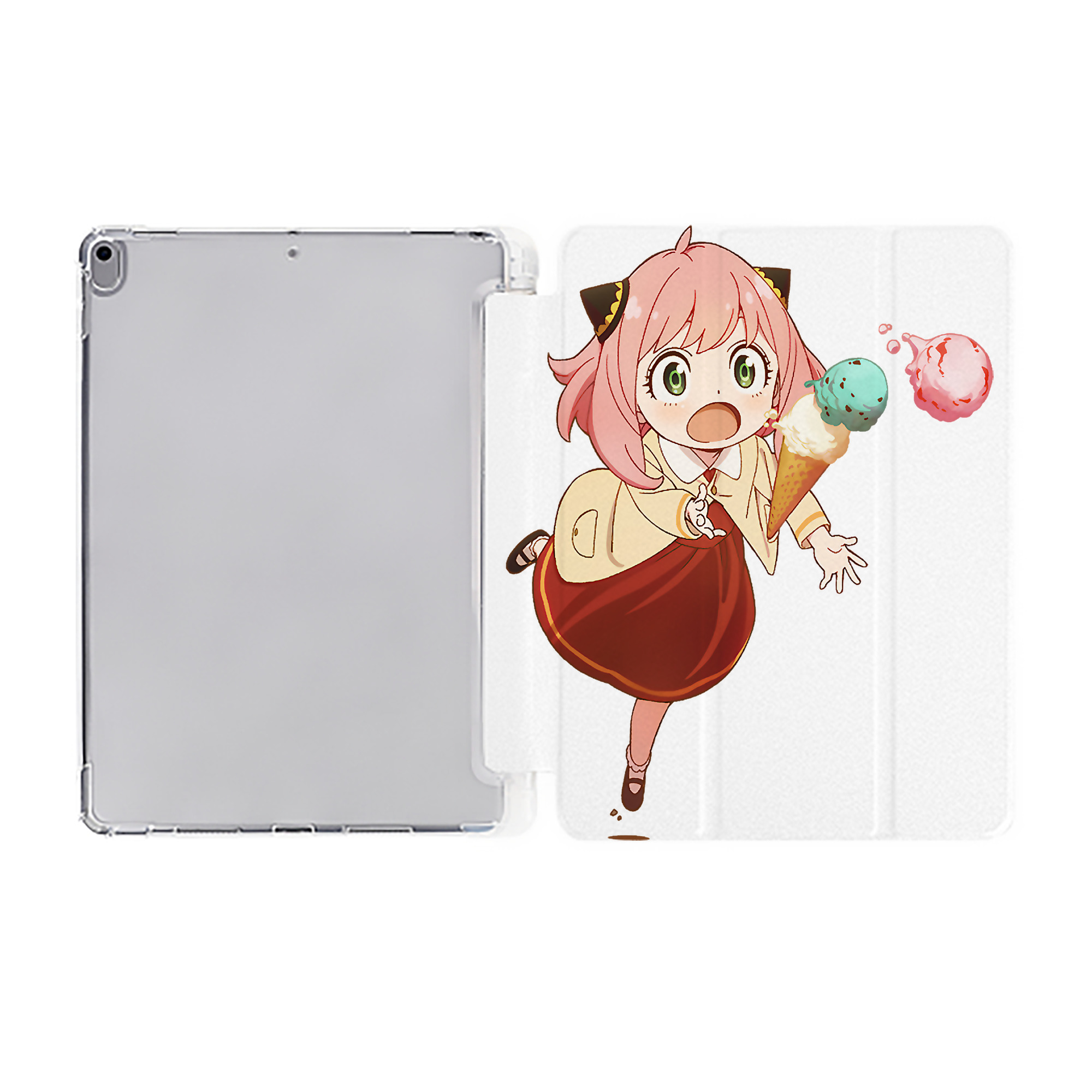 （画像用） SPY×FAMILY间谍家家酒 IPad ケース ペン収納付き 三つ折りスタンド PUレザー×シリコン 対応機種9.5/10.5/10.9インチ